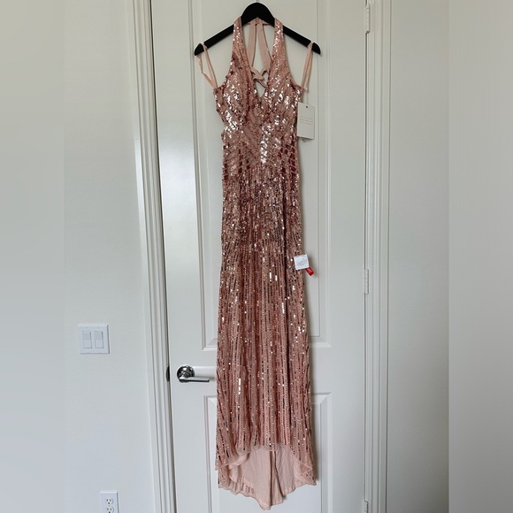 Mac Duggal | 5390 Sleeveless Sequin Embellished Cut Out Back Size 0 NEW PROM! - Picture 7 of 13